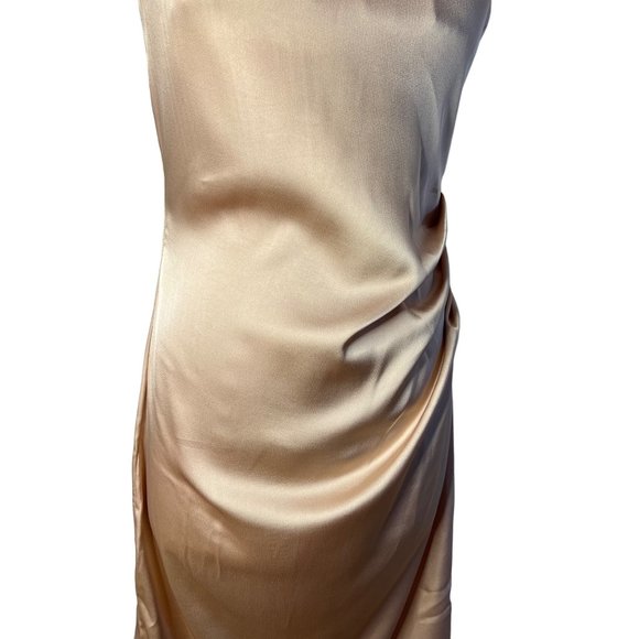 SHEIN Dress Petite Large Tan Sheath Midi adj Straps Zip Scoop Neck - Picture 10 of 15